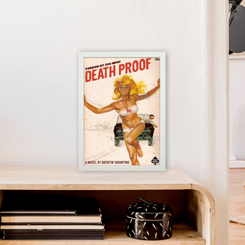 Deathproof by David Redon Retro Movie Poster Framed Wall Art Print A3 Oak Frame