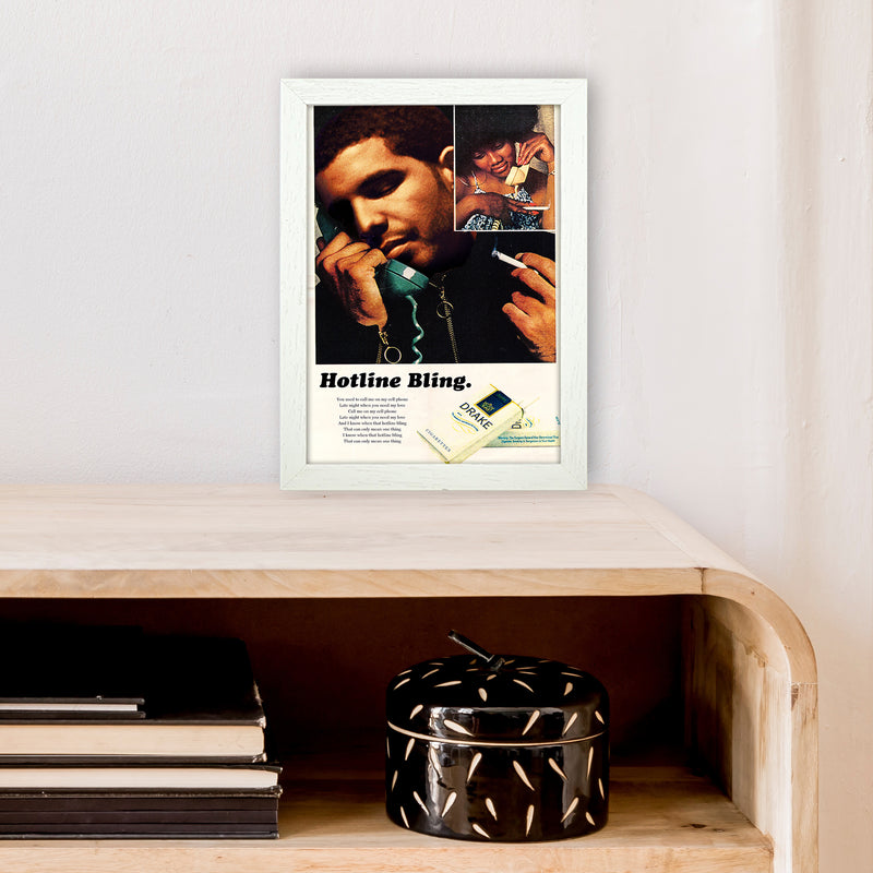 Drizzy by David Redon Retro Music Poster Framed Wall Art Print A4 Oak Frame