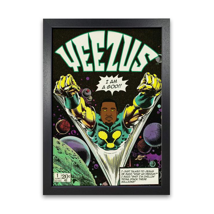 Yeezus Kanye West Retro Music Poster Framed Wall Art Print