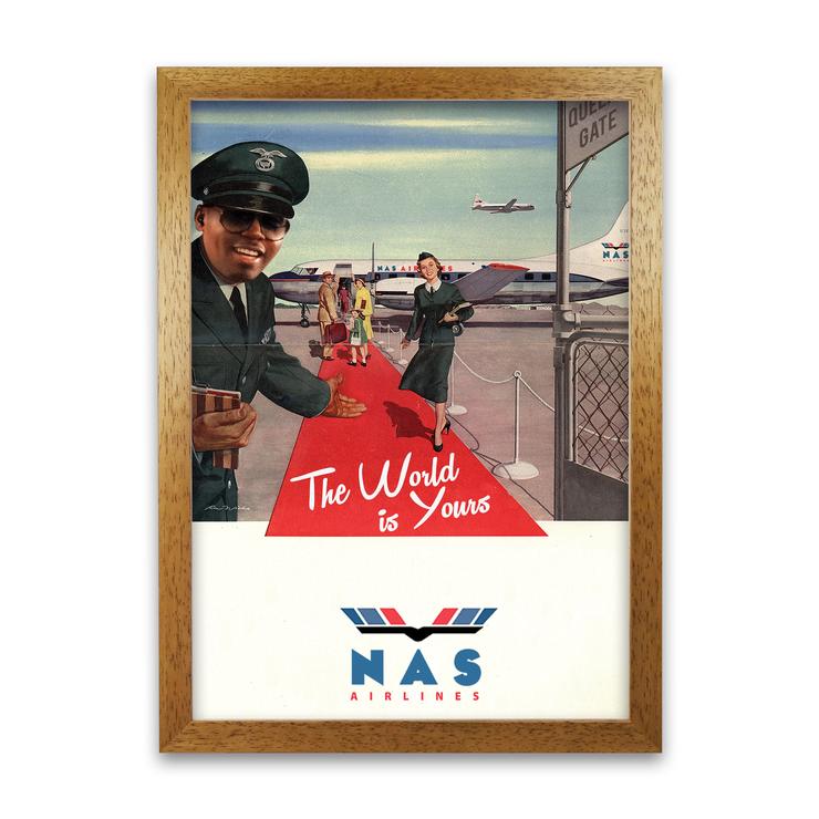 Nas airlines retro music poster framed wall art print