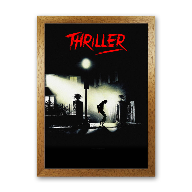 Thriller by David Redon Retro Movie Music Poster Framed Wall Art Print Oak Grain