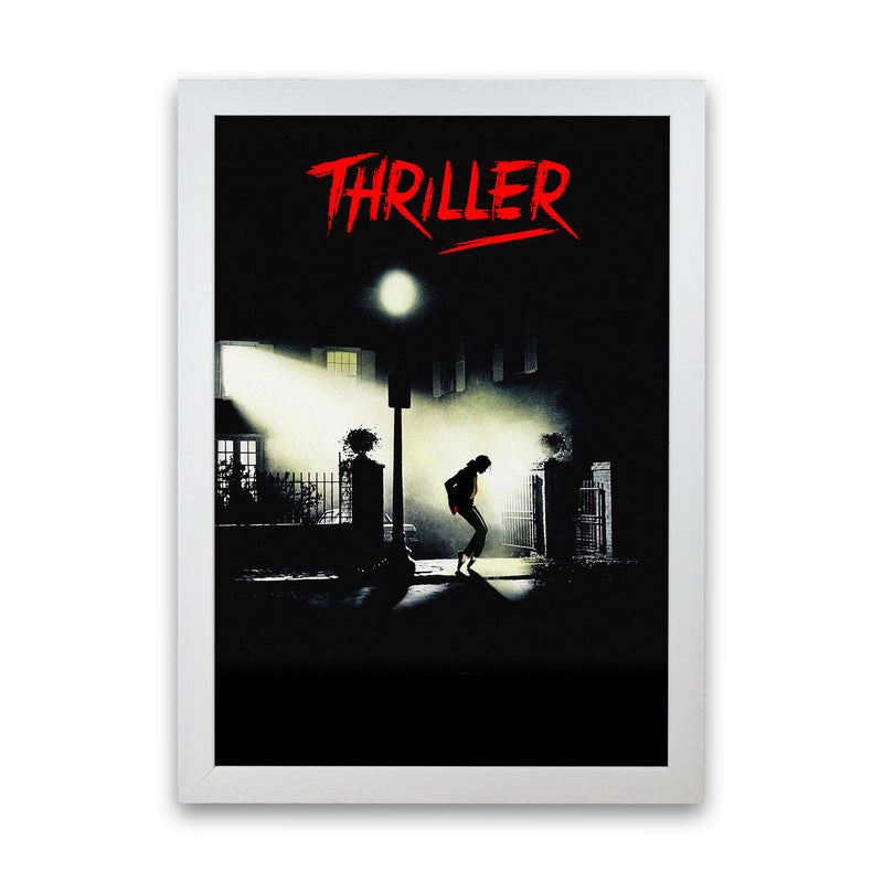 Thriller by David Redon Retro Movie Music Poster Framed Wall Art Print White Grain