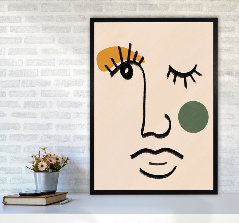 Absract 3 Face Line Art Art Print by Essentially Nomadic A1 White Frame