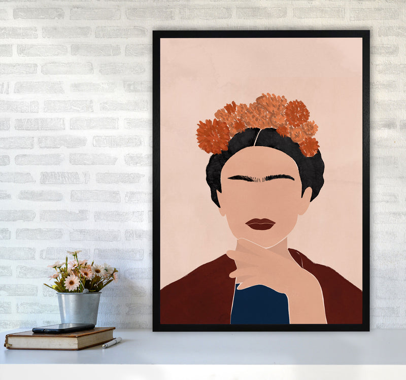 Frida Illustration Art Print by Essentially Nomadic A1 White Frame