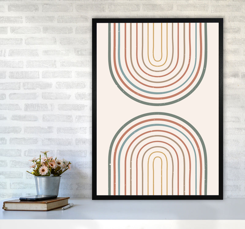 Mid Century Rainbow Art Print by Essentially Nomadic A1 White Frame