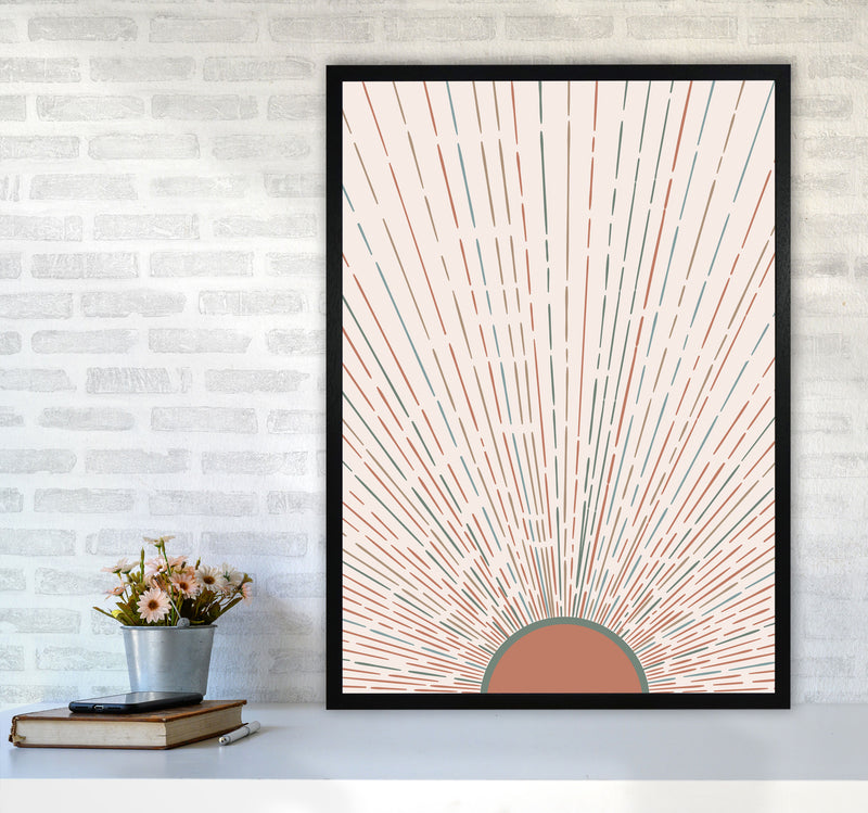 Midcentury Sun Rays Art Print by Essentially Nomadic A1 White Frame