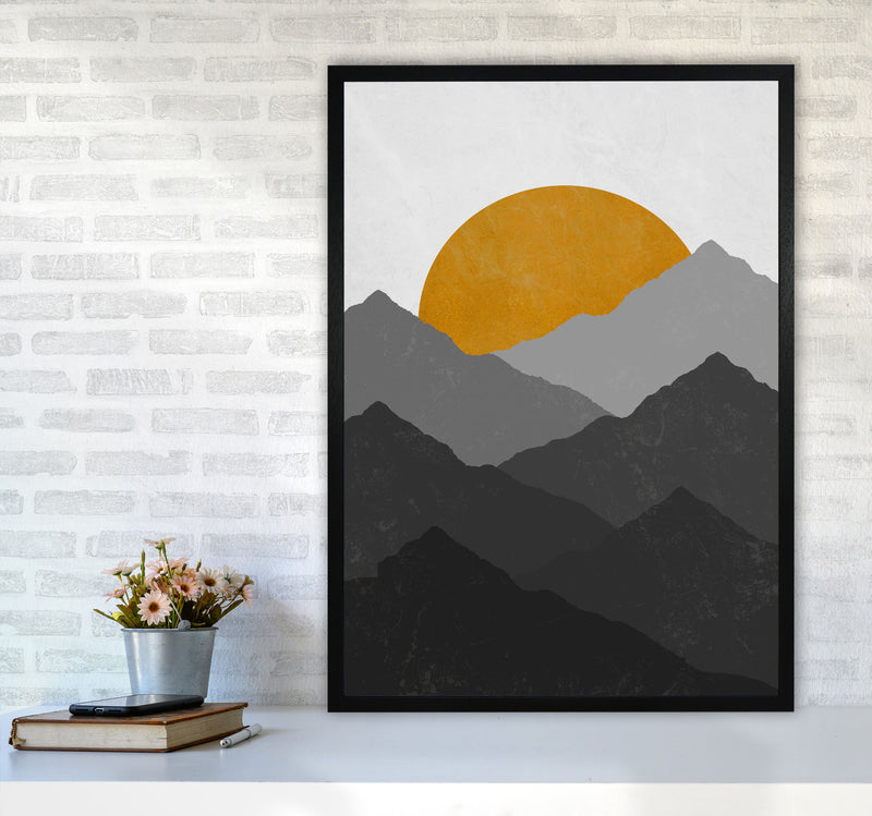 Mountain Sun Yellow Art Print by Essentially Nomadic A1 White Frame