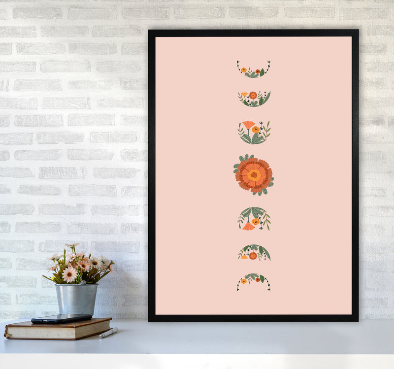 Moon Phases Floral Art Print by Essentially Nomadic A1 White Frame