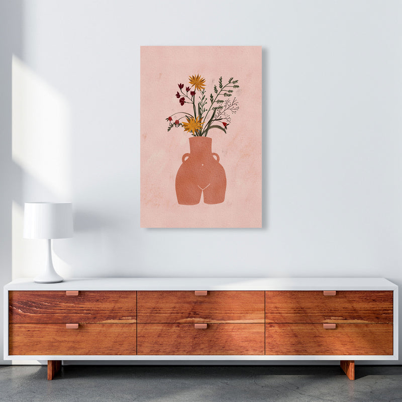 Figure Vase Flowers Art Print by Essentially Nomadic A1 Canvas