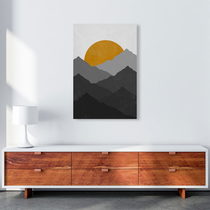 Mountain Sun Yellow Art Print by Essentially Nomadic A1 Canvas