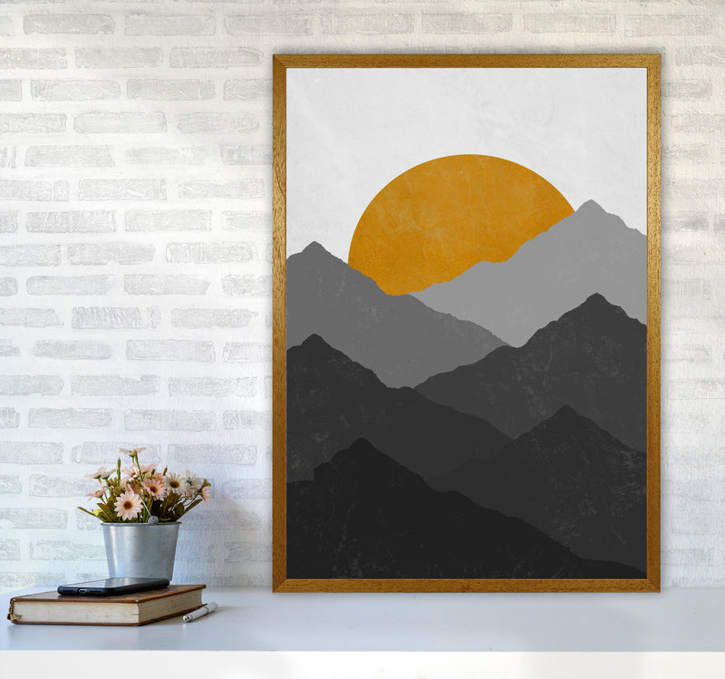 Mountain Sun Yellow Art Print by Essentially Nomadic A1 Print Only