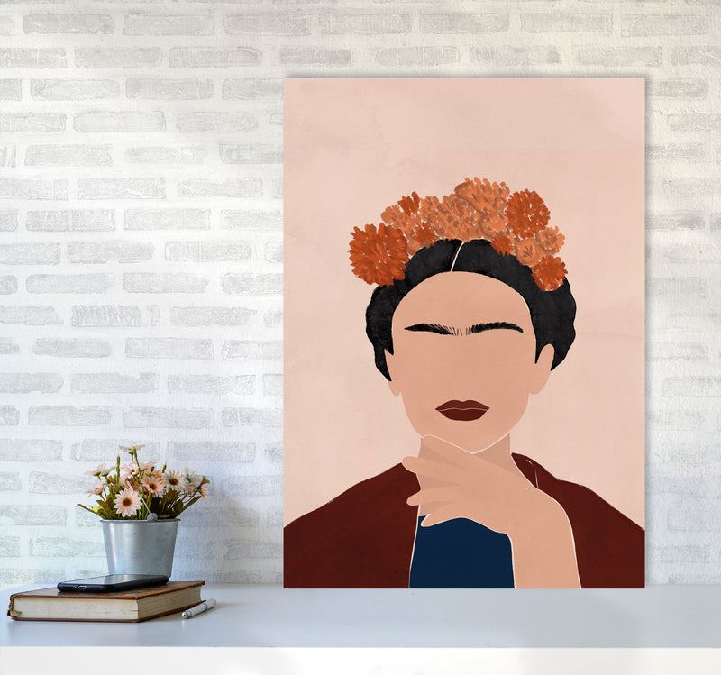 Frida Illustration Art Print by Essentially Nomadic A1 Black Frame