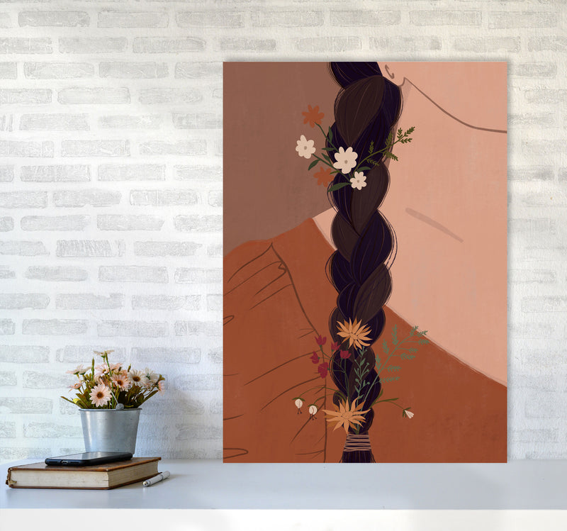 Girl Wildflower Art Print by Essentially Nomadic A1 Black Frame