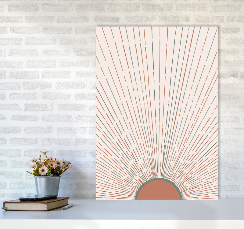 Midcentury Sun Rays Art Print by Essentially Nomadic A1 Black Frame