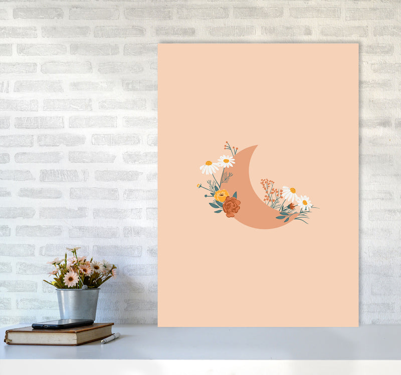 Moon Crescent Floral Art Print by Essentially Nomadic A1 Black Frame