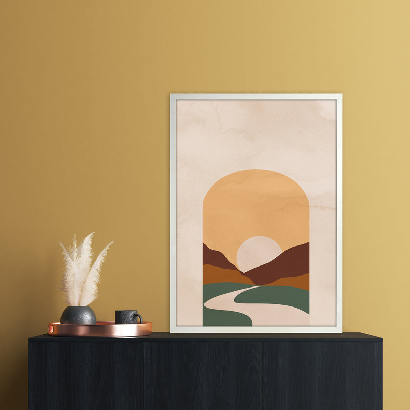 Road Sunset Art Print by Essentially Nomadic A1 Oak Frame