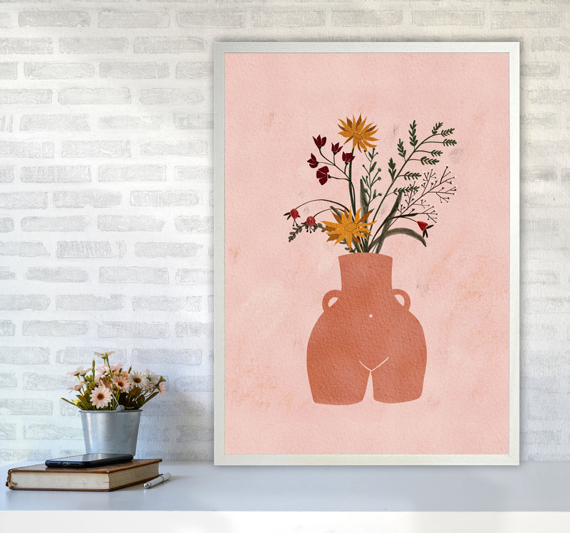 Figure Vase Flowers Art Print by Essentially Nomadic A1 Oak Frame