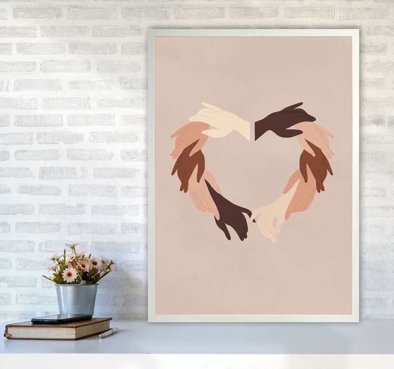 Hands Art Print by Essentially Nomadic A1 Oak Frame