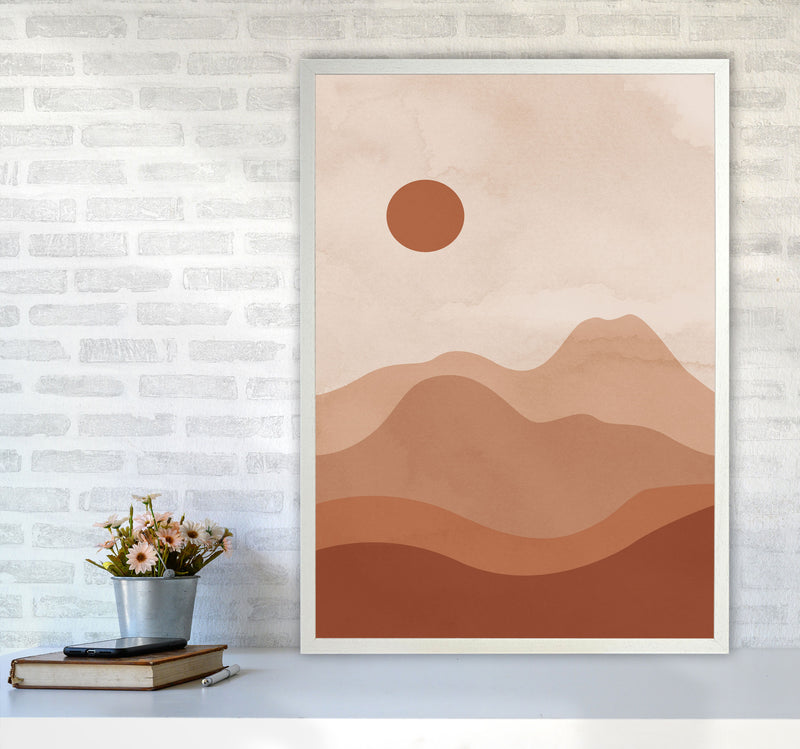 Mountain Landscapesun Art Print by Essentially Nomadic A1 Oak Frame