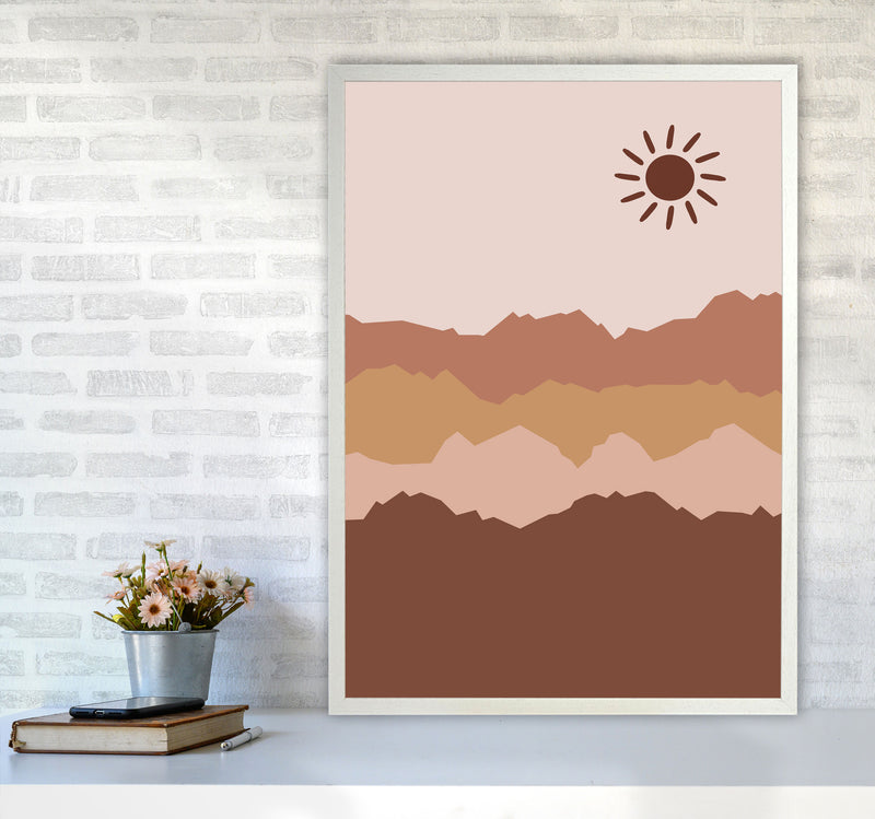 Mountain Sun Art Print by Essentially Nomadic A1 Oak Frame