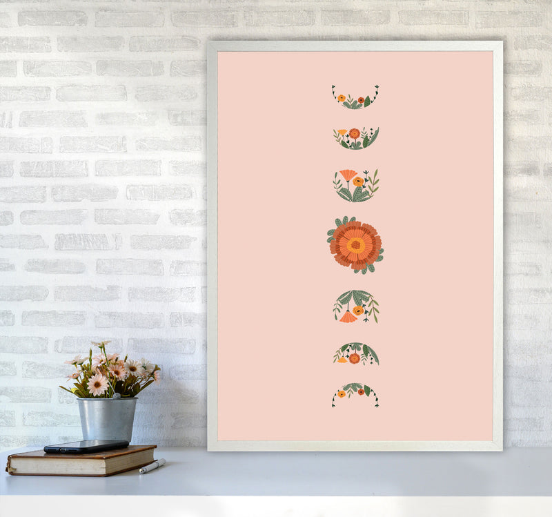 Moon Phases Floral Art Print by Essentially Nomadic A1 Oak Frame