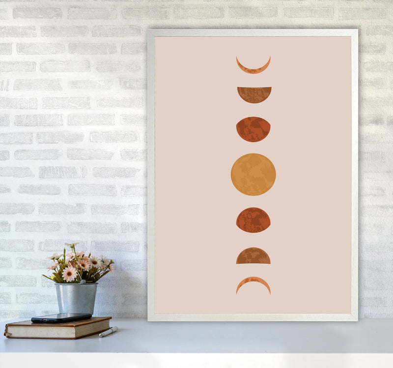 Moon  Phase Art Print by Essentially Nomadic A1 Oak Frame