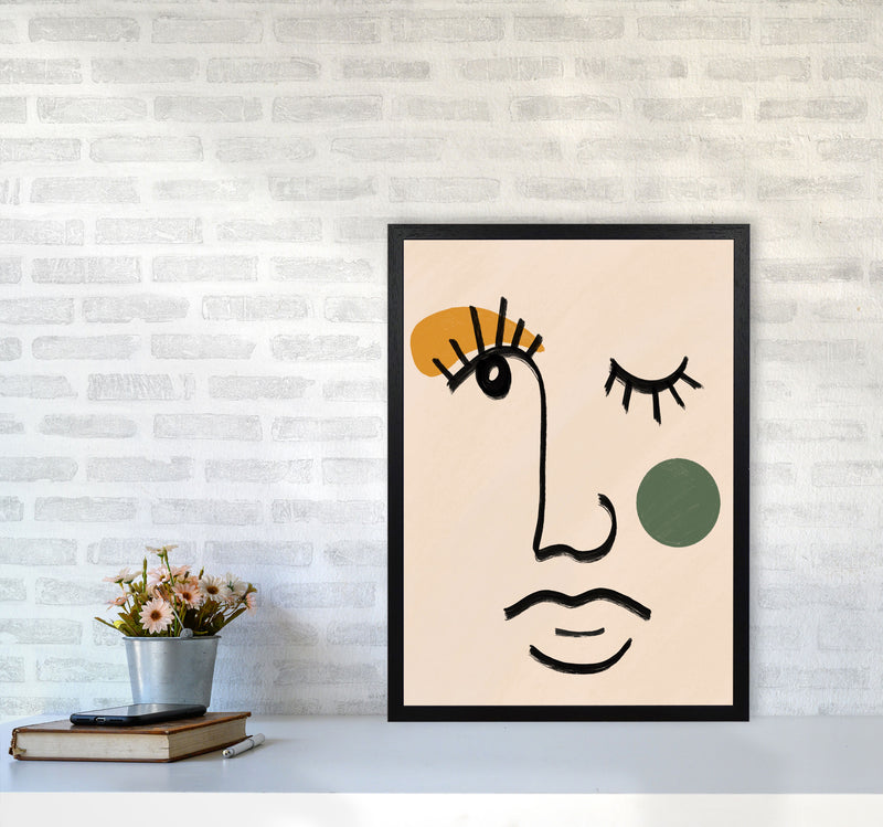 Absract 3 Face Line Art Art Print by Essentially Nomadic A2 White Frame