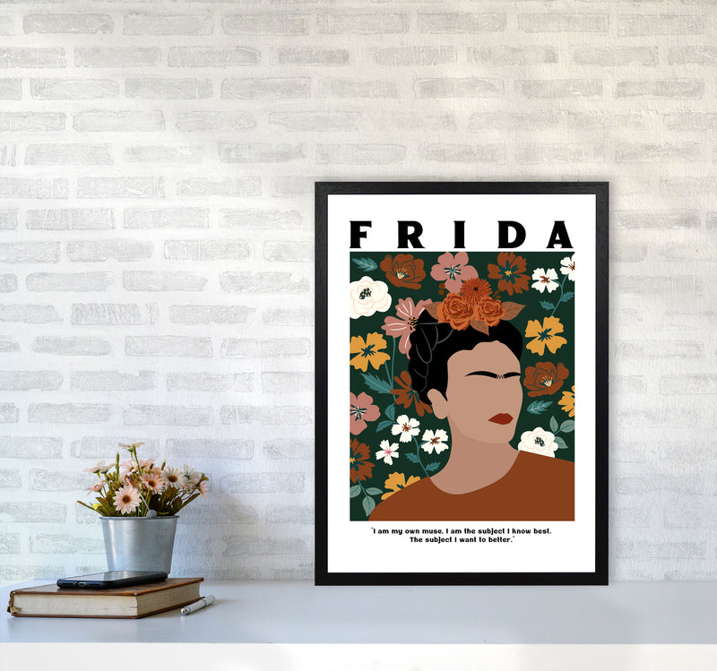 Frida Floral Art Print by Essentially Nomadic A2 White Frame