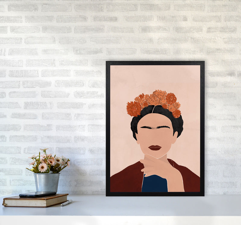 Frida Illustration Art Print by Essentially Nomadic A2 White Frame