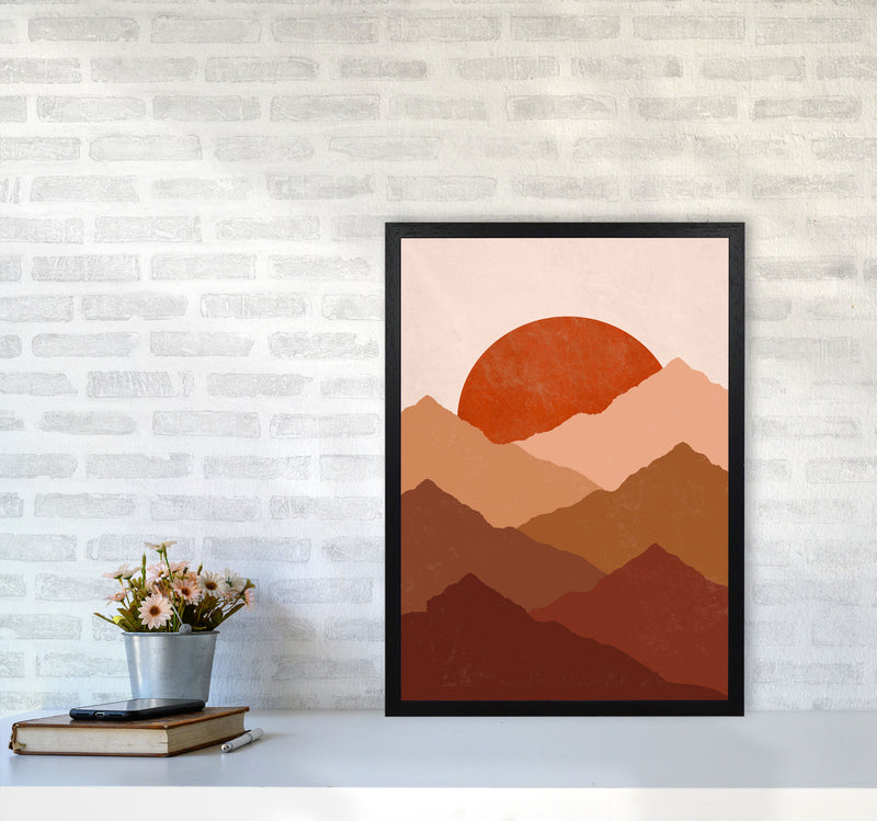 Mountain Sunset Art Print by Essentially Nomadic A2 White Frame