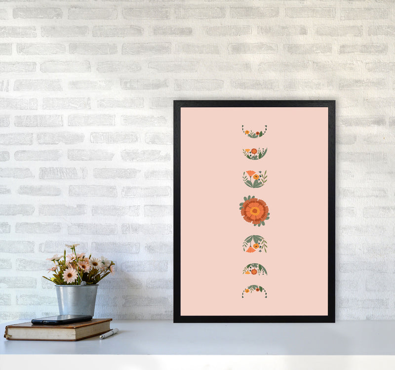 Moon Phases Floral Art Print by Essentially Nomadic A2 White Frame