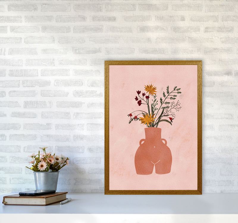 Figure Vase Flowers Art Print by Essentially Nomadic A2 Print Only