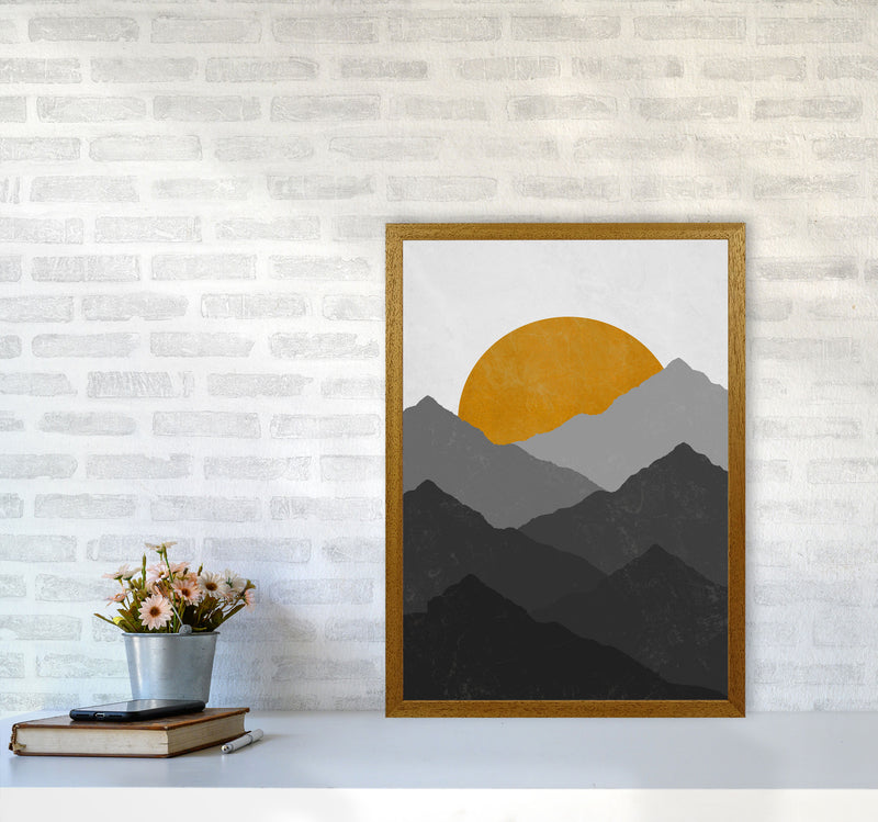Mountain Sun Yellow Art Print by Essentially Nomadic A2 Print Only