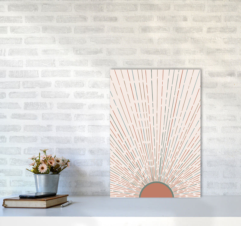 Midcentury Sun Rays Art Print by Essentially Nomadic A2 Black Frame