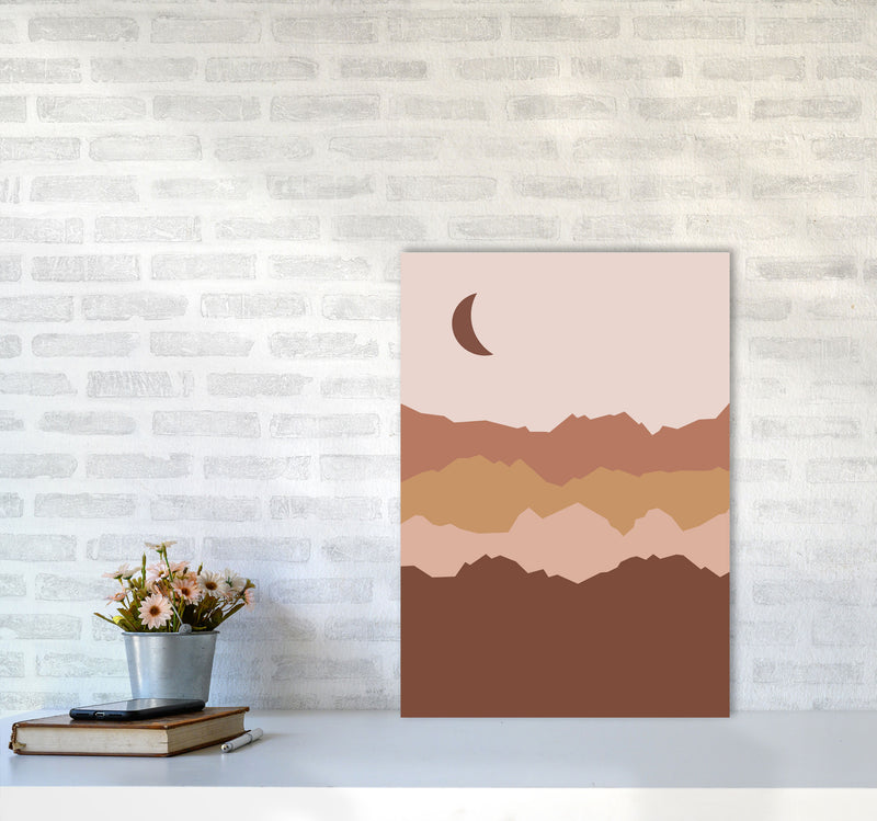 Mountain Moon Art Print by Essentially Nomadic A2 Black Frame