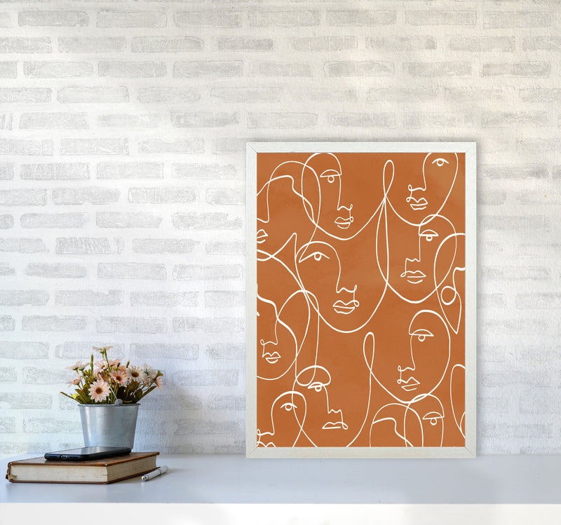 Face Line Art Art Print by Essentially Nomadic A2 Oak Frame
