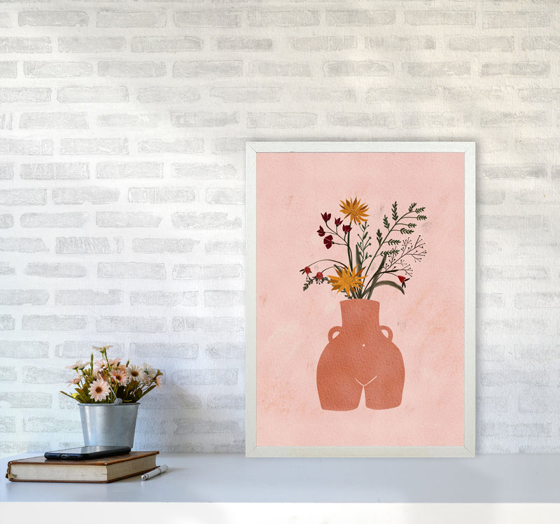 Figure Vase Flowers Art Print by Essentially Nomadic A2 Oak Frame