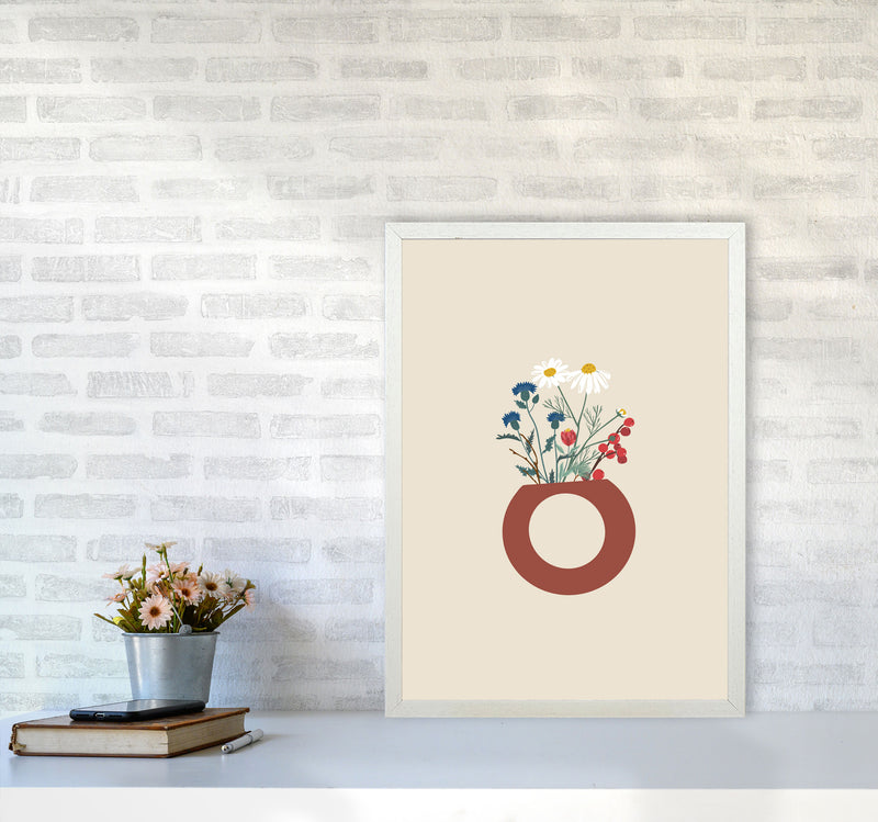 Vase With Flowers Art Print by Essentially Nomadic A2 Oak Frame