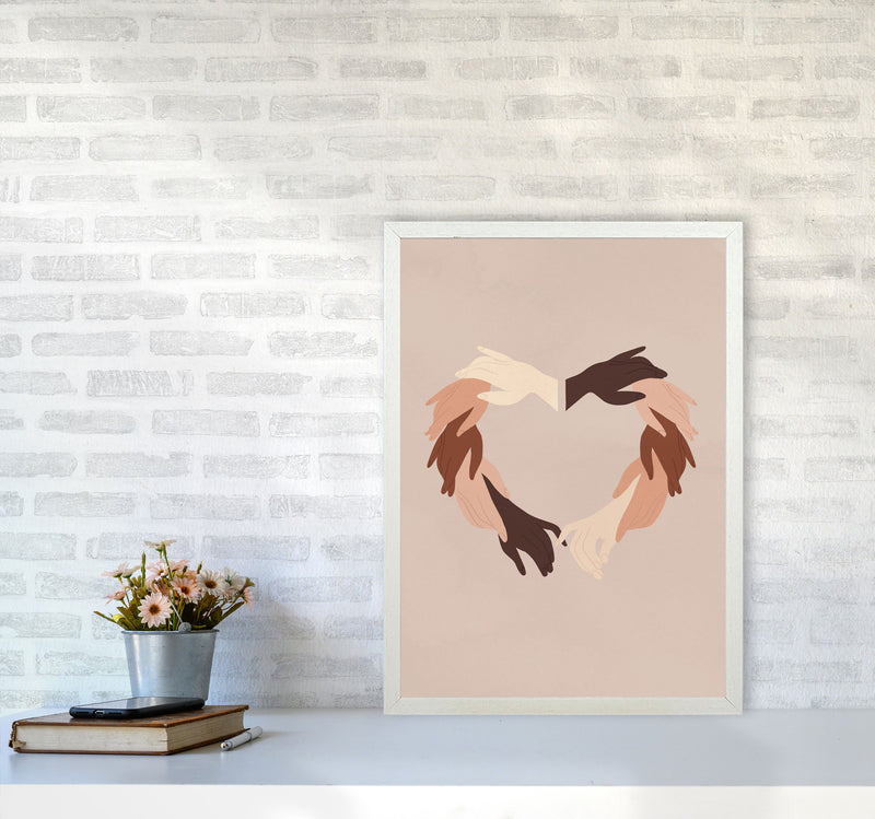 Hands Art Print by Essentially Nomadic A2 Oak Frame