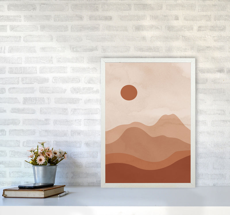 Mountain Landscapesun Art Print by Essentially Nomadic A2 Oak Frame