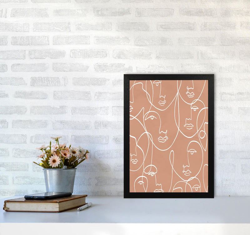 Face Beige Line Art Art Print by Essentially Nomadic A3 White Frame