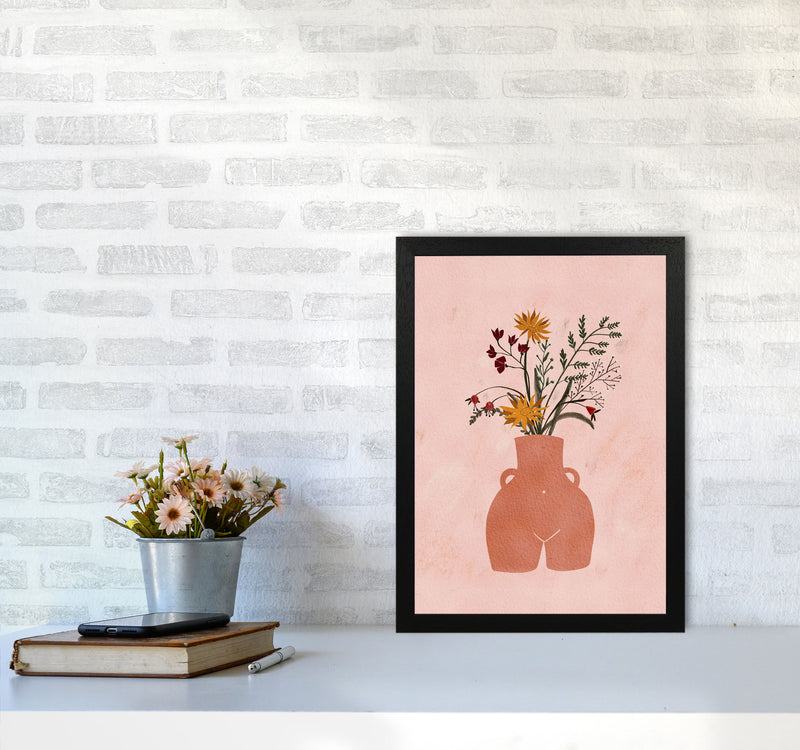 Figure Vase Flowers Art Print by Essentially Nomadic A3 White Frame
