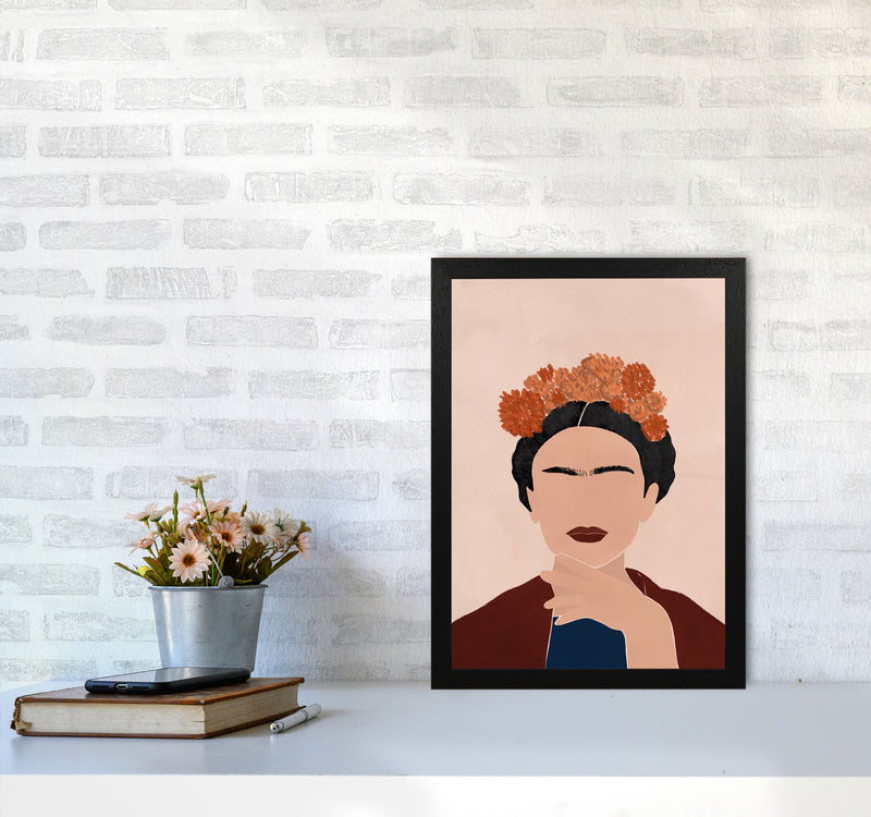 Frida Illustration Art Print by Essentially Nomadic A3 White Frame