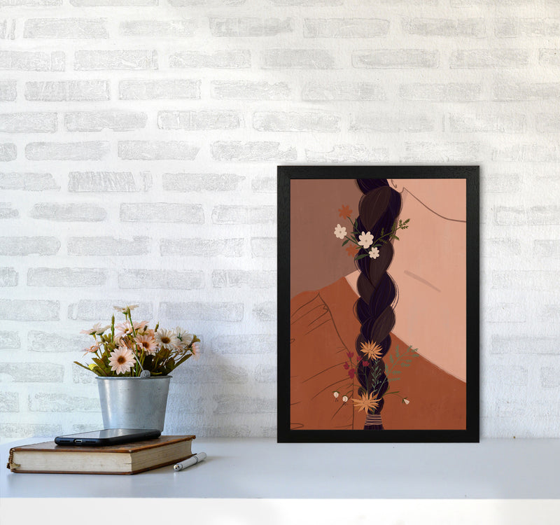 Girl Wildflower Art Print by Essentially Nomadic A3 White Frame
