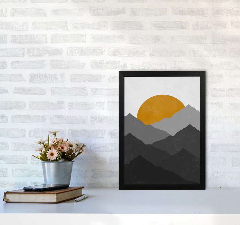 Mountain Sun Yellow Art Print by Essentially Nomadic A3 White Frame