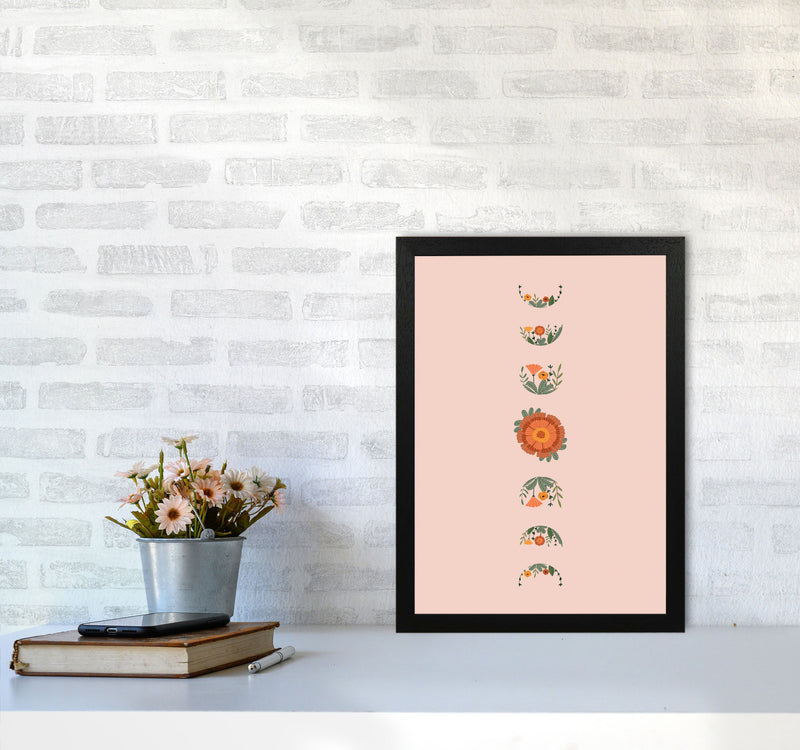 Moon Phases Floral Art Print by Essentially Nomadic A3 White Frame