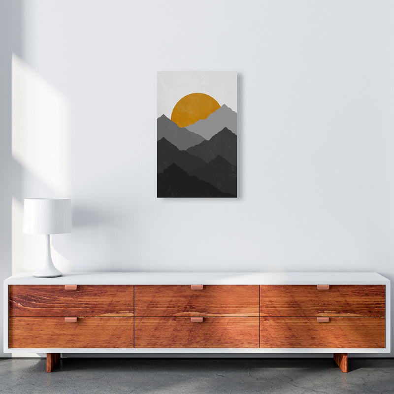 Mountain Sun Yellow Art Print by Essentially Nomadic A3 Canvas