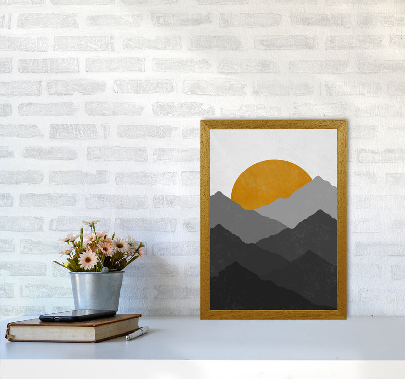 Mountain Sun Yellow Art Print by Essentially Nomadic A3 Print Only