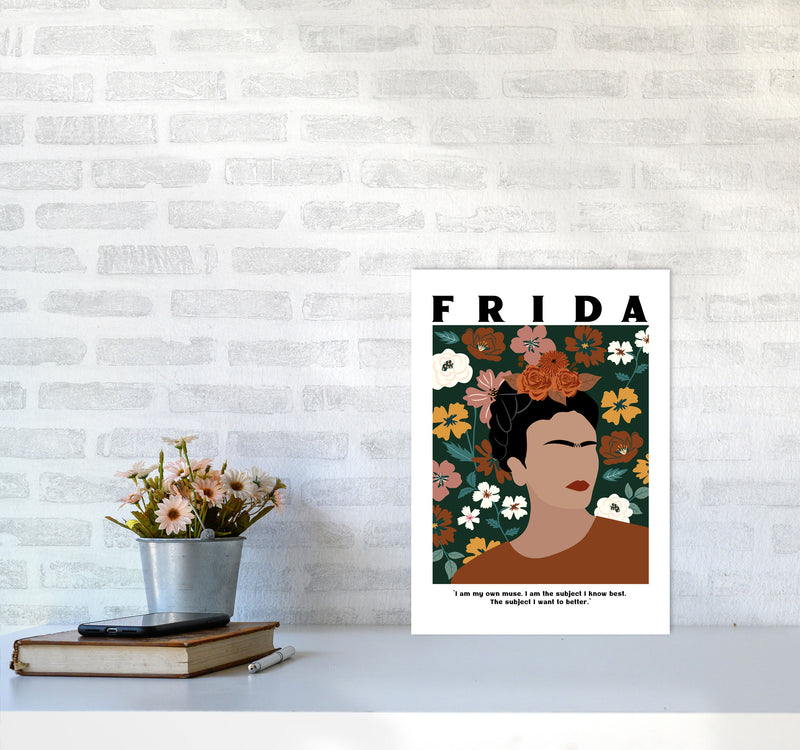 Frida Floral Art Print by Essentially Nomadic A3 Black Frame