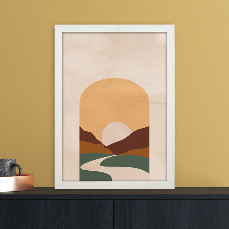 Road Sunset Art Print by Essentially Nomadic A3 Oak Frame
